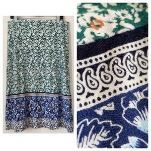 J. Jill Floral Pull On Midi Skirt
